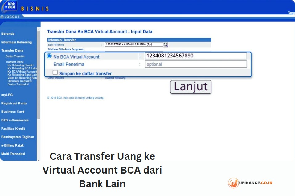 Cara Transfer Uang ke Virtual Account BCA dari Bank Lain